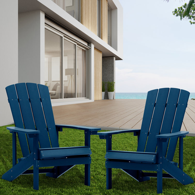 Highland Dunes Plastic Adirondack Chairs Weather Resistant Set Of 2